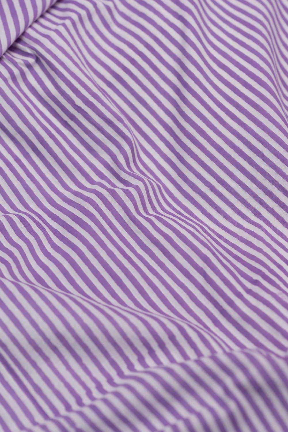 Purple Stripe Sanganeri Cotton Fabric - 0.7m - Image 3