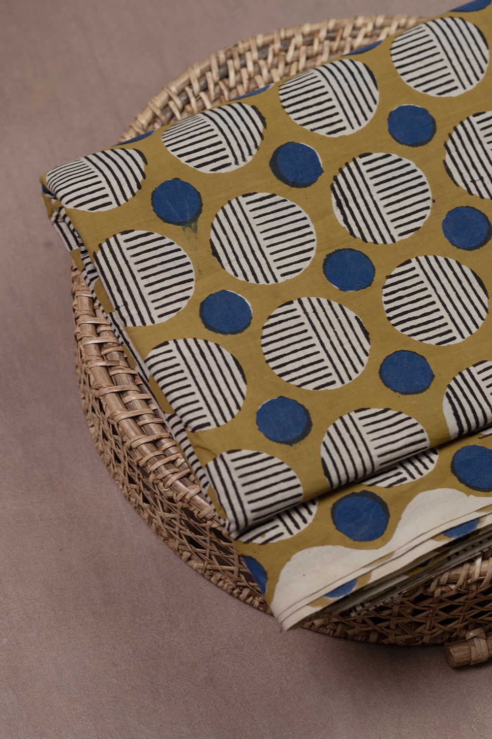 Geometric Pattern Bagru Cotton Fabric - 0.6m