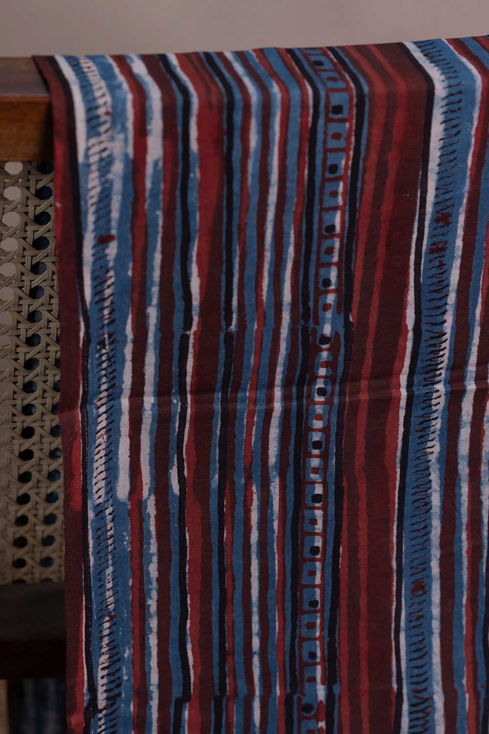 Multi-Color Stripe Dabu Cotton Fabric - 0.85m - Image 2