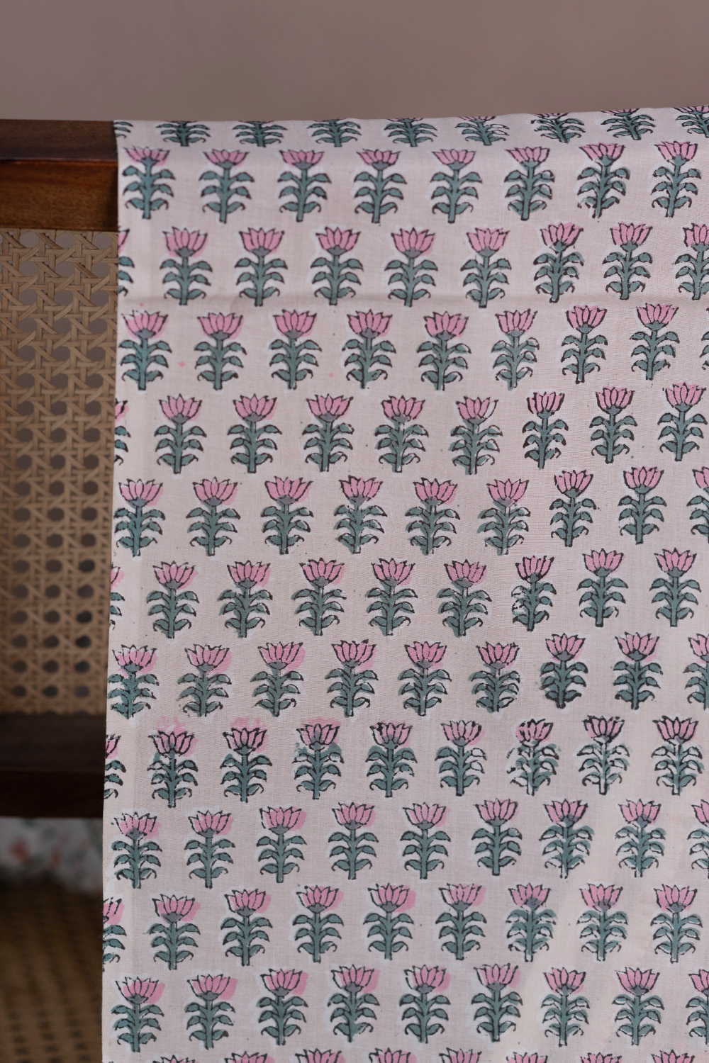 Garden Bud Sanganeri Cotton Fabric - 0.9m - Image 2