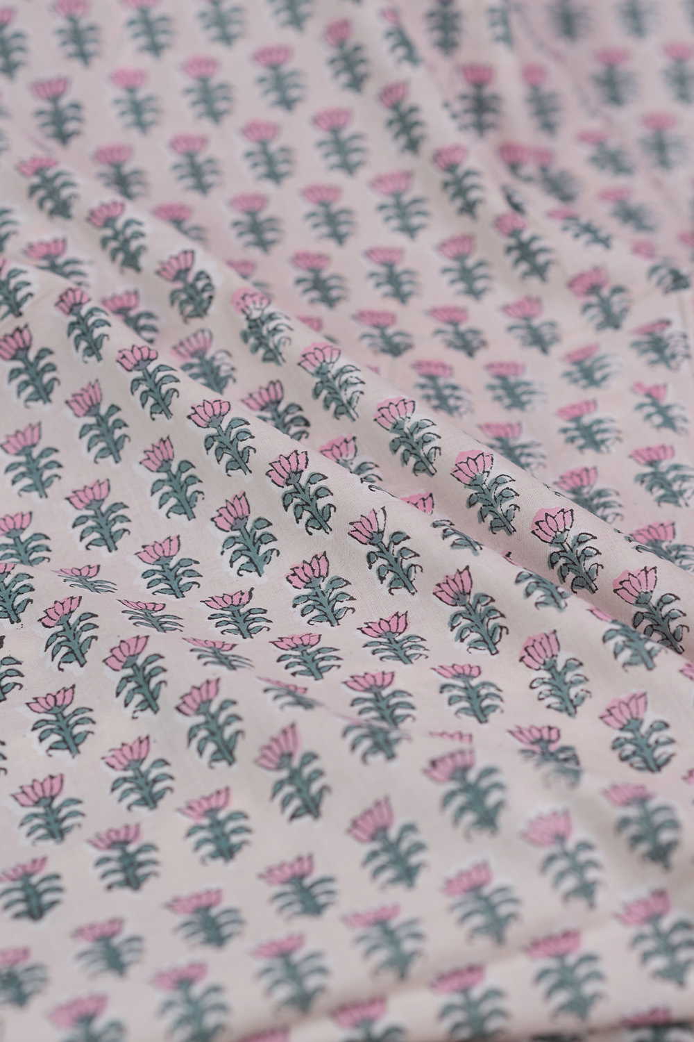 Garden Bud Sanganeri Cotton Fabric - 0.9m - Image 3