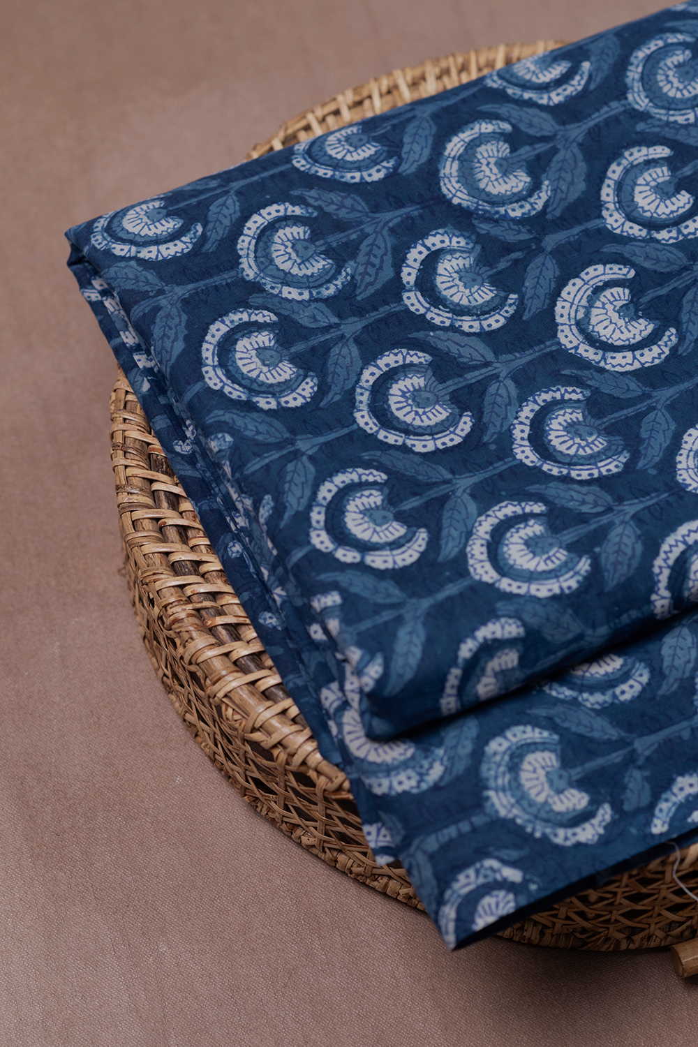 Intricate Design on Indigo Cotton Fabric - 0.85m - Image 2
