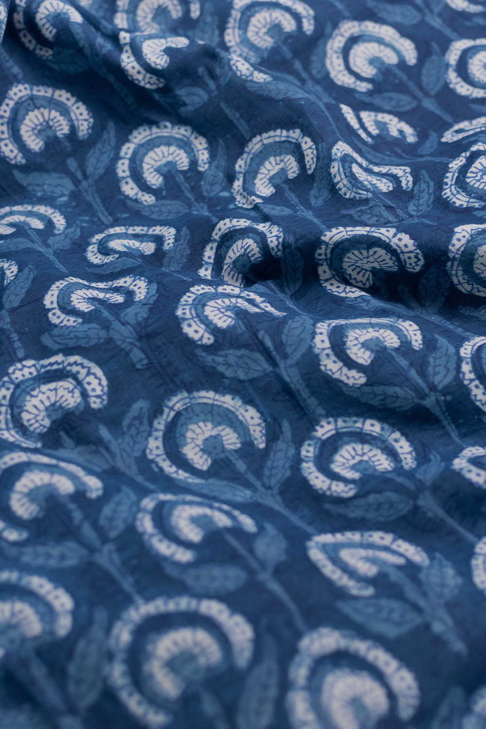 Intricate Design on Indigo Cotton Fabric - 0.85m - Image 3