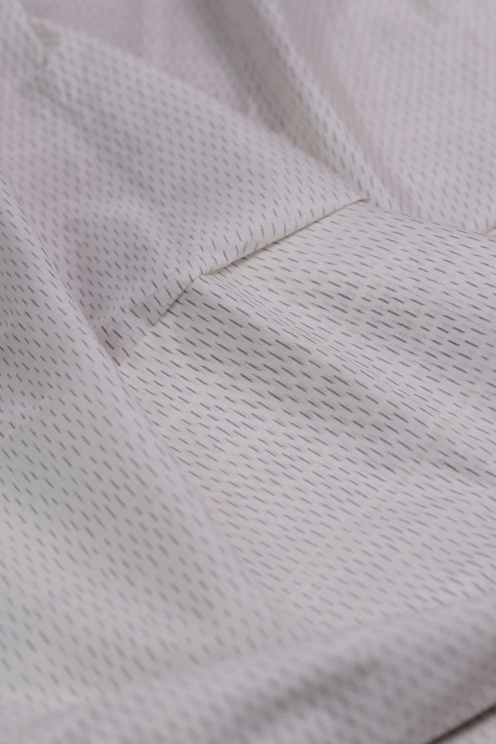 Tiny Dash Pattern - Cream Ikat Silk Cotton Fabric - 1.4m - Image 3