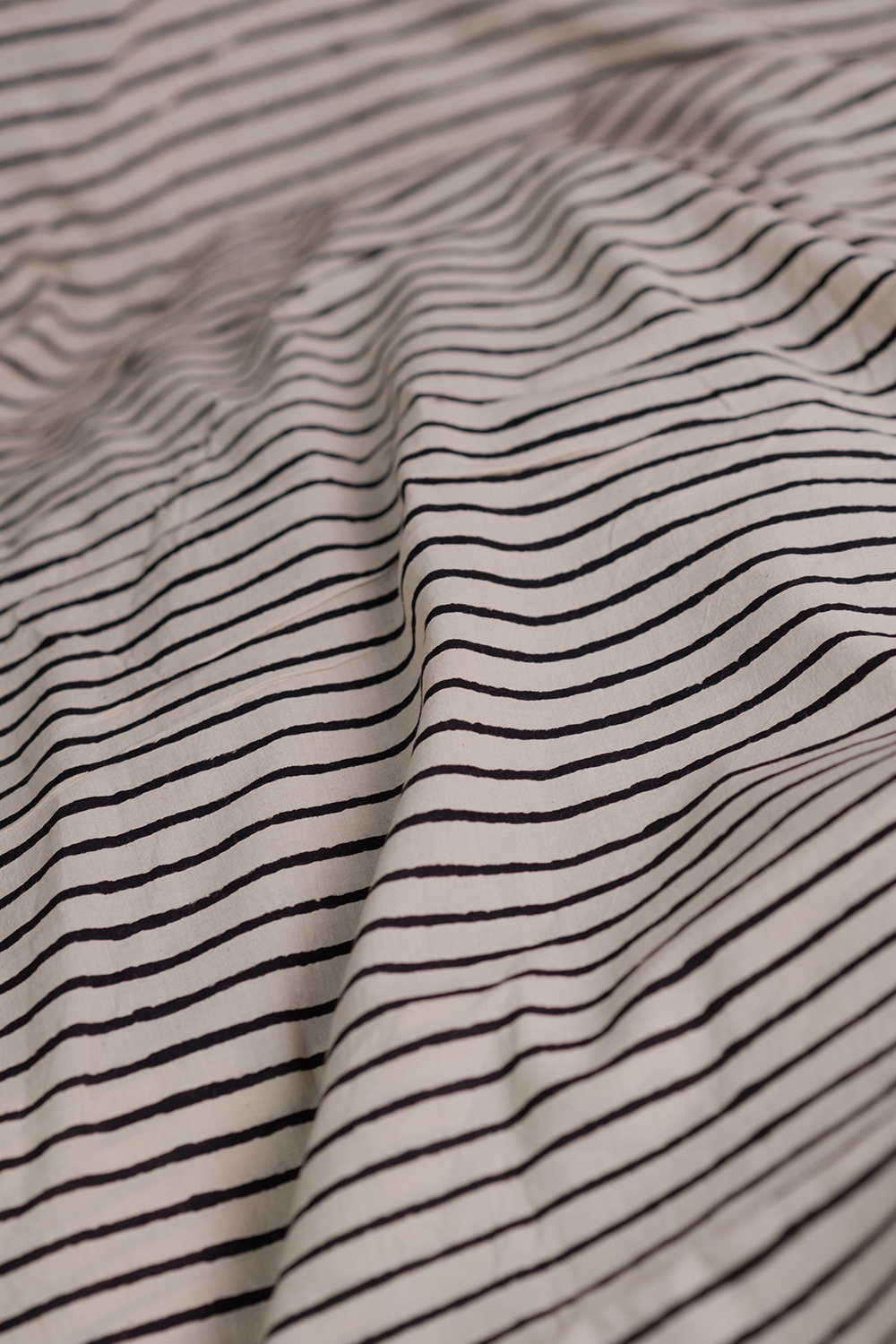 Black Striped Ajrak Cotton Fabric - 1.35m - Image 3