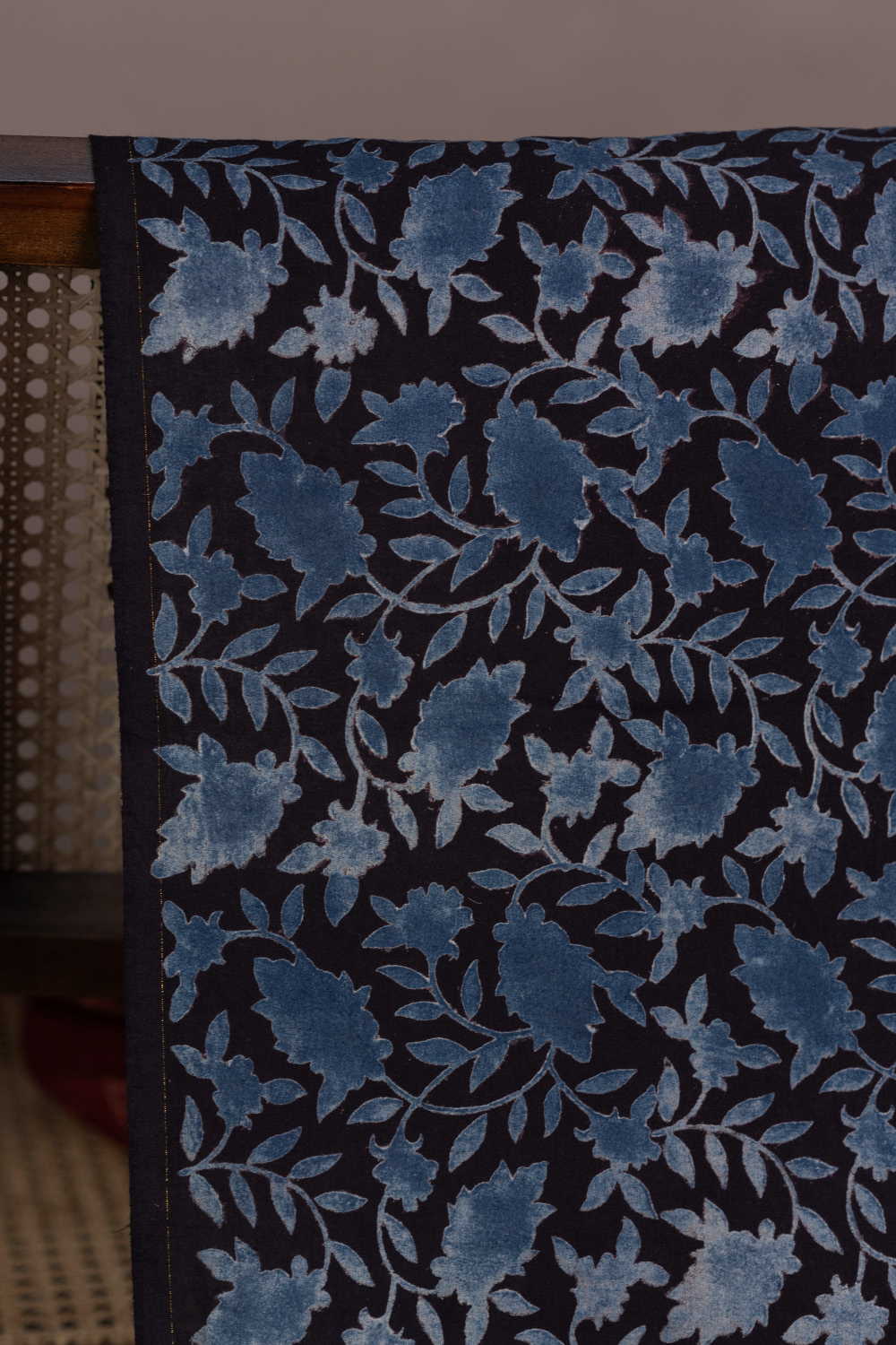 Leafy Garden Ajrak Cotton Fabric - 0.5m