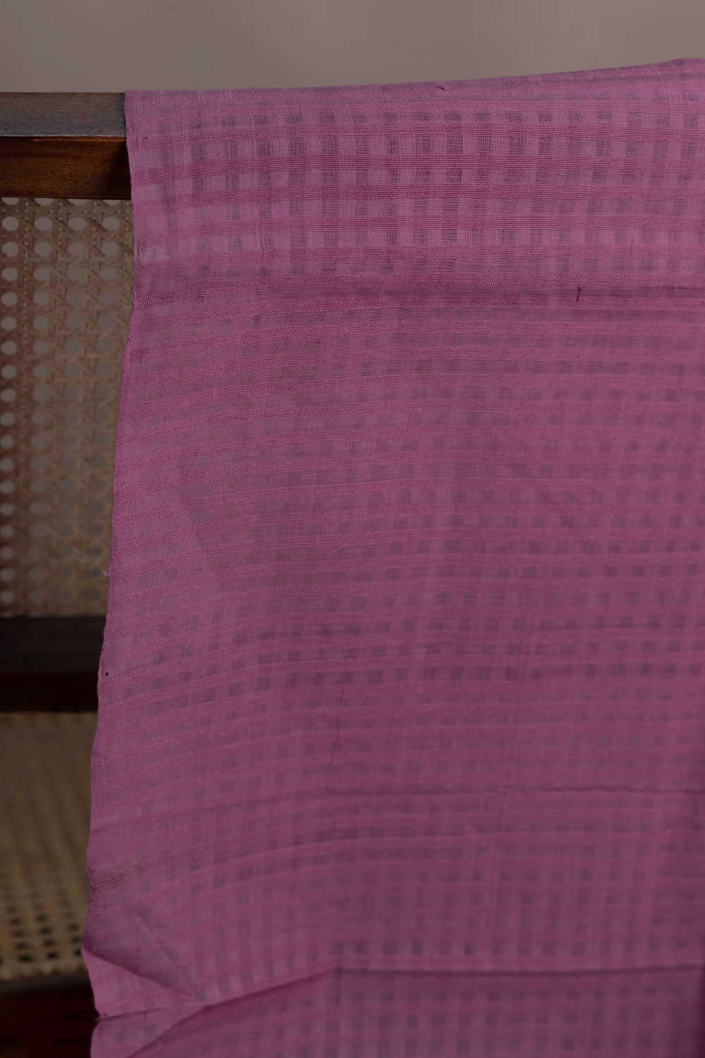 Onion Pink Boddu Checks Cotton Fabric - 0.7m - Image 2