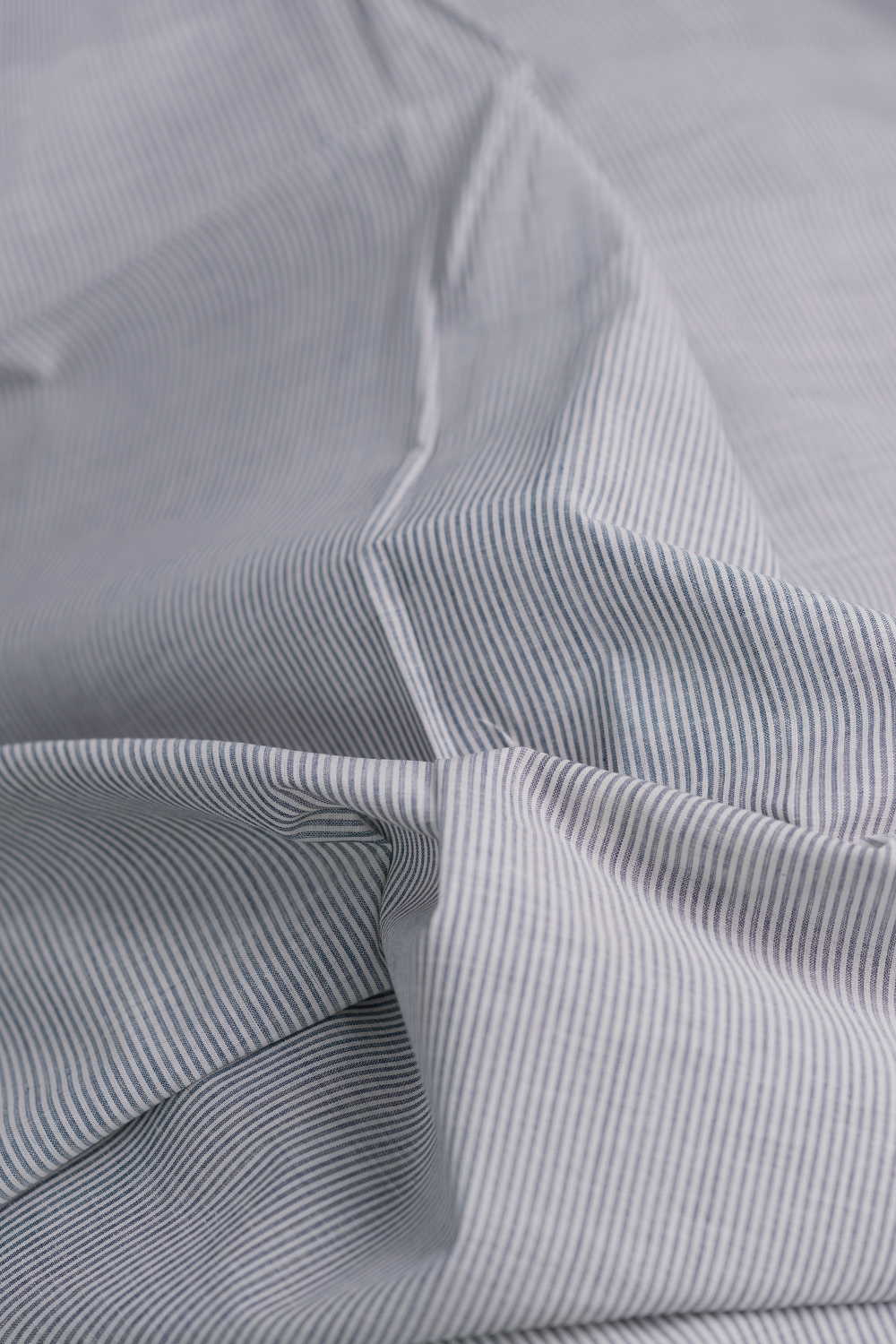 Pin Grey Stripe Mangalagiri Cotton Fabric - 1m - Image 2