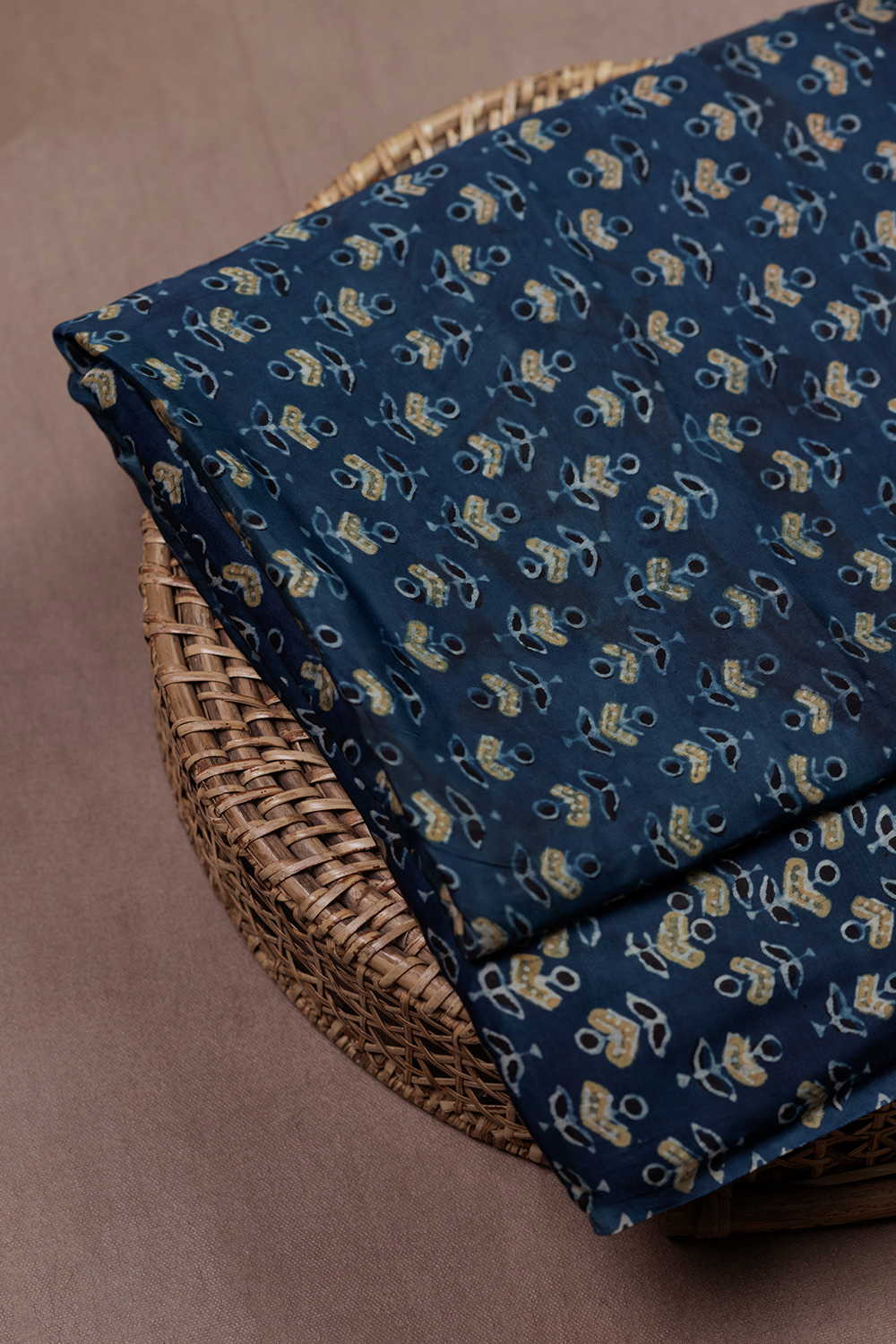 Indigo Ajrak Modal Silk Fabric - 0.8m