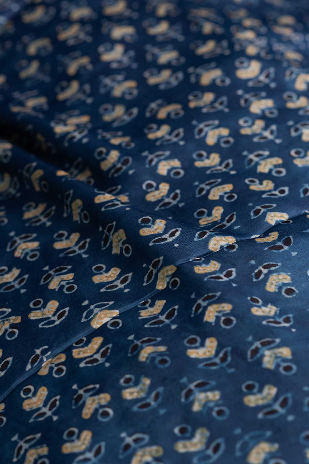 Indigo Ajrak Modal Silk Fabric - 0.8m - Image 3