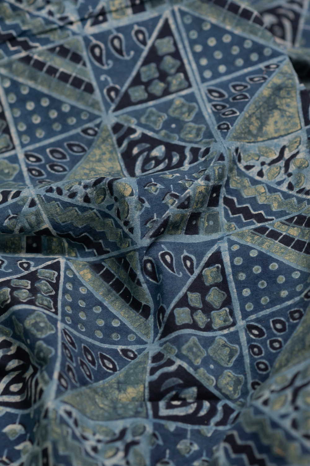 Shade of Indigo Ajrak Cotton Fabric - 1.4m - Image 2