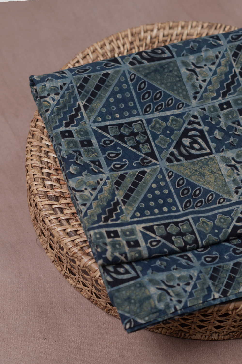 Shade of Indigo Ajrak Cotton Fabric - 1.4m - Image 3