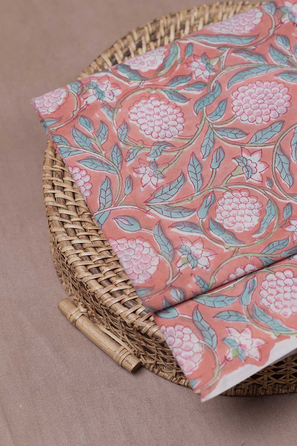 Cluster Floral Design Sanganeri Cotton Fabric - 0.7m