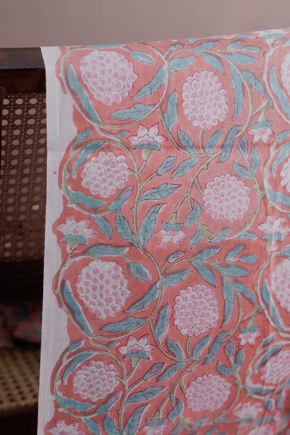 Cluster Floral Design Sanganeri Cotton Fabric - 0.7m - Image 2