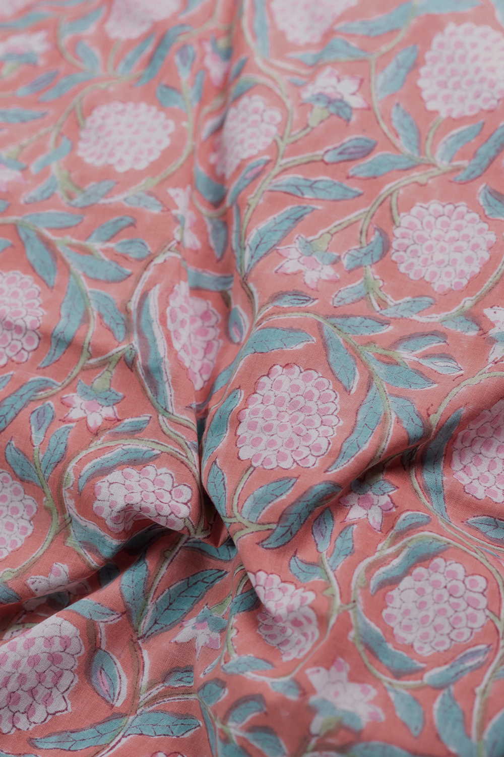 Cluster Floral Design Sanganeri Cotton Fabric - 0.7m - Image 3