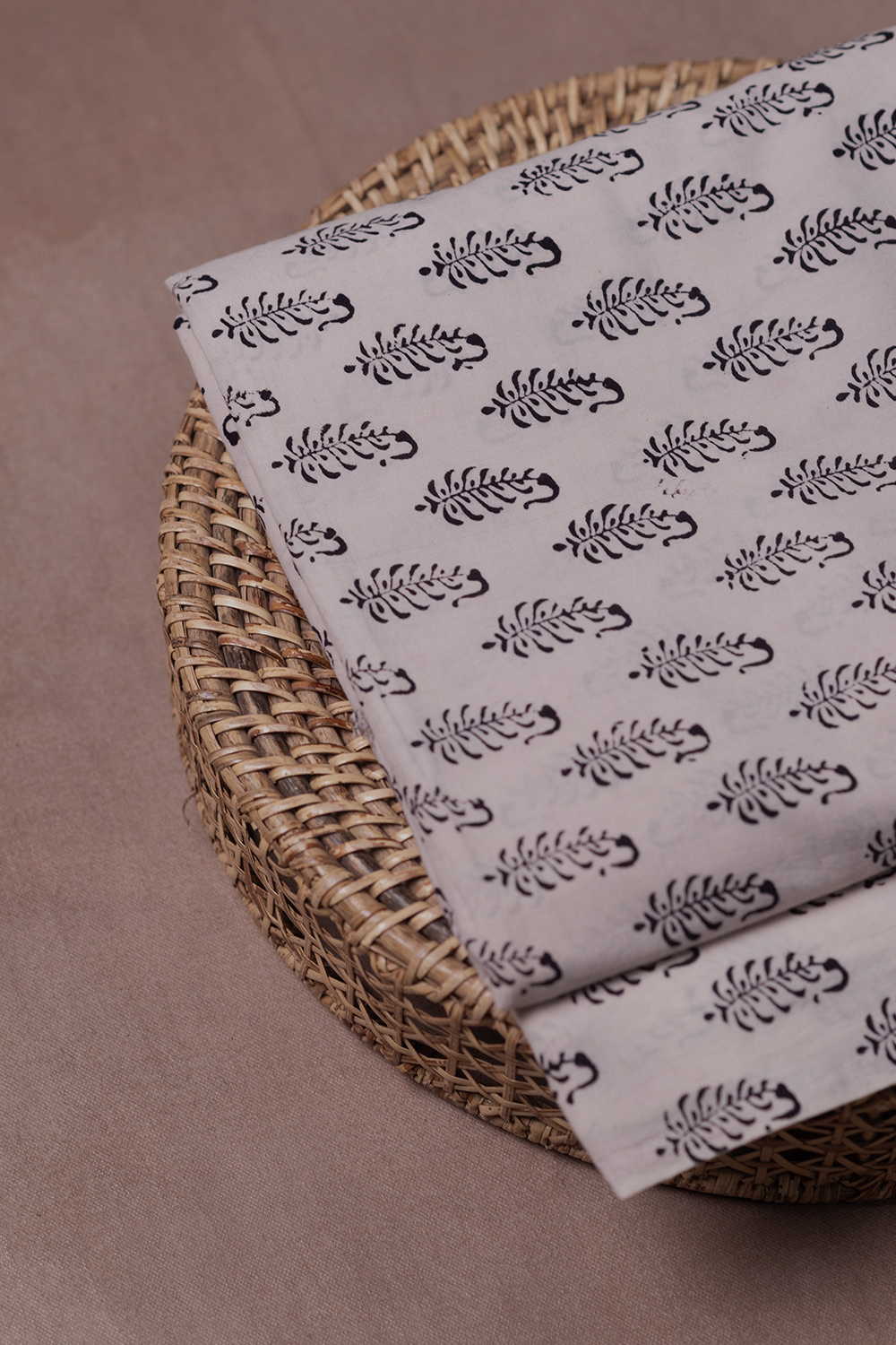Snow Cream Bagh Cotton Fabric - 0.5m - Image 2
