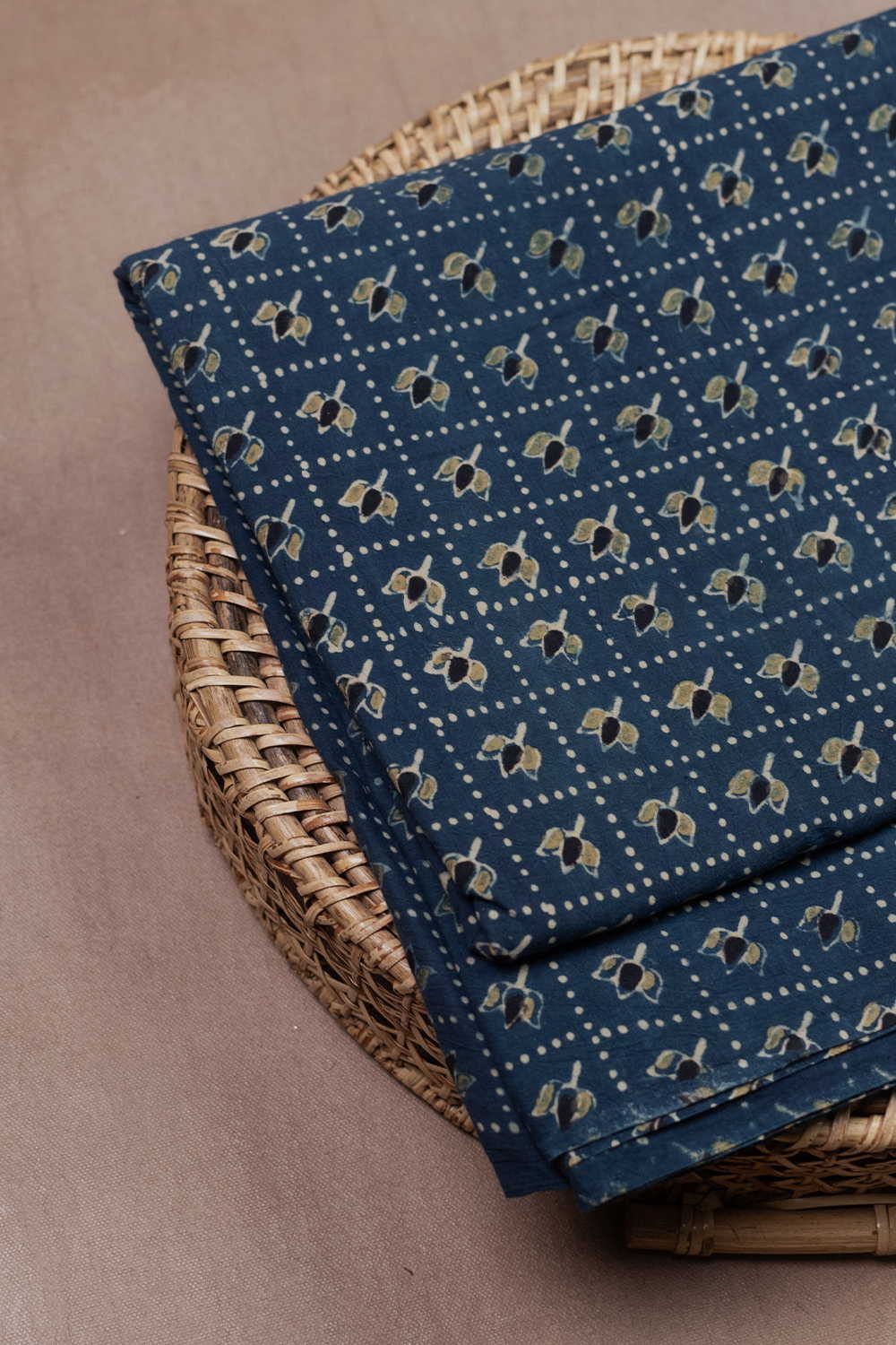 Indigo Garden Ajrak Cotton Fabric - 0.5m
