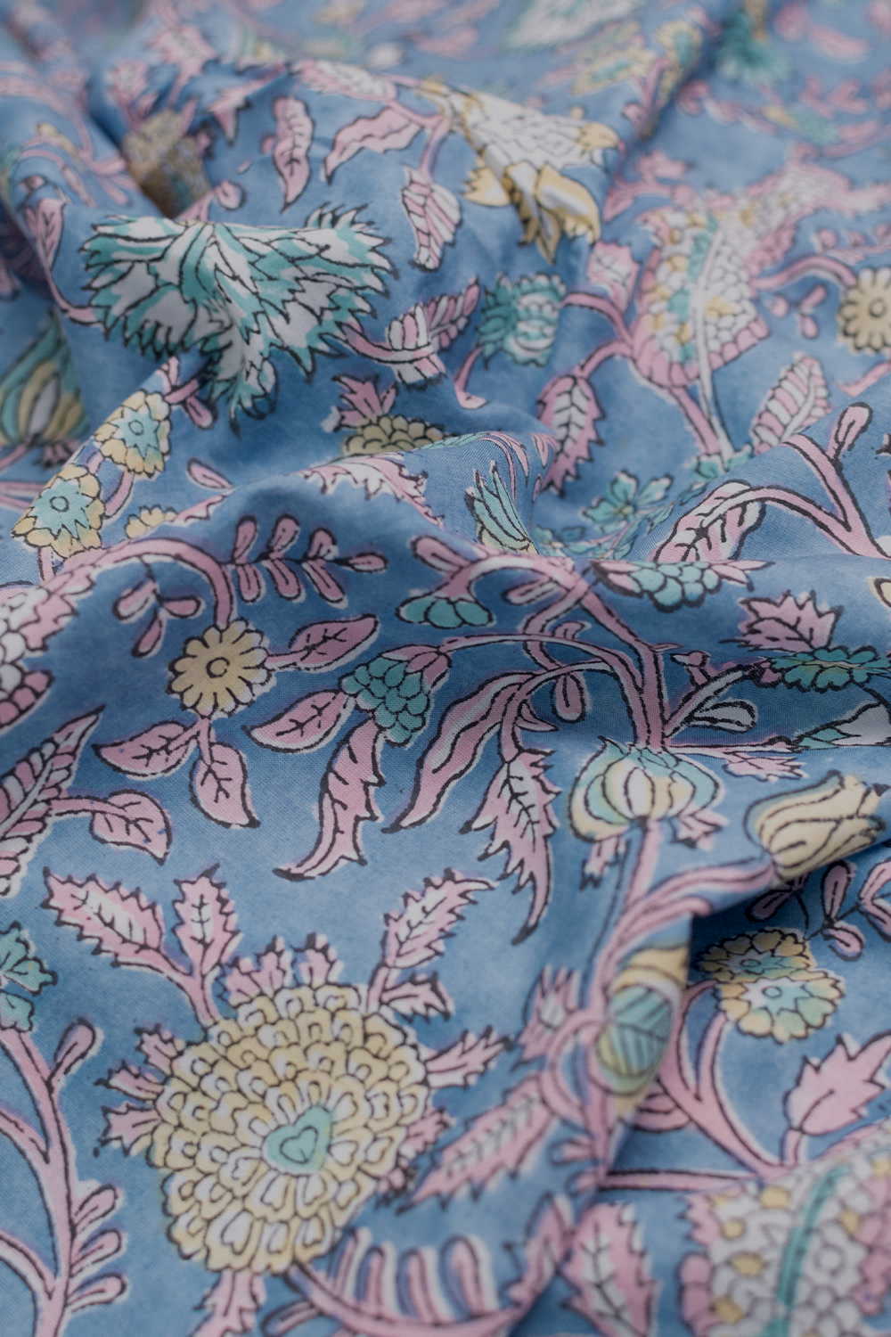 Sky Garden Sanganeri Cotton Fabric - 0.8m - Image 2