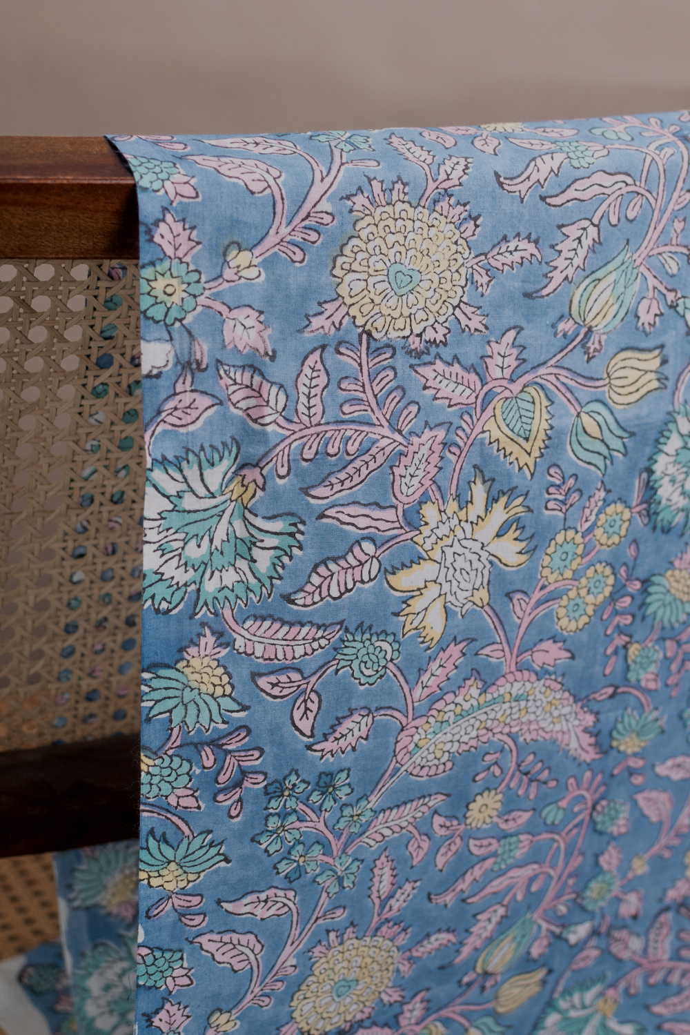 Sky Garden Sanganeri Cotton Fabric - 0.8m - Image 3