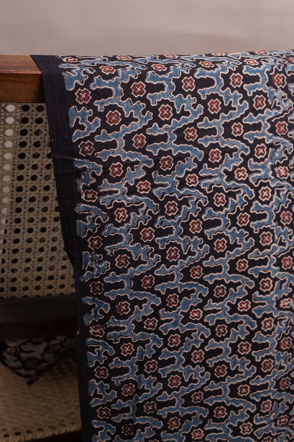 Rust Meadow Ajrak Cotton Fabric - 0.5m - Image 2