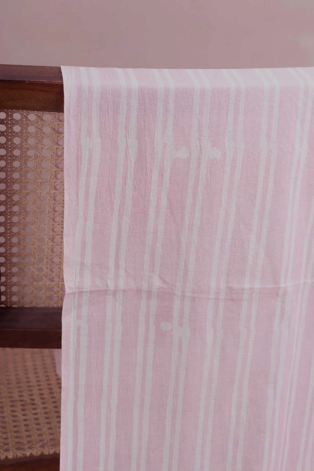 Baby Pink Block Printed Batik Cotton Fabric - 0.8m - Image 2
