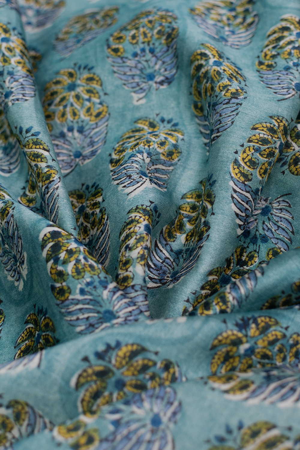 Butta Floral Chanderi Mul Fabric - 0.85m - Image 2
