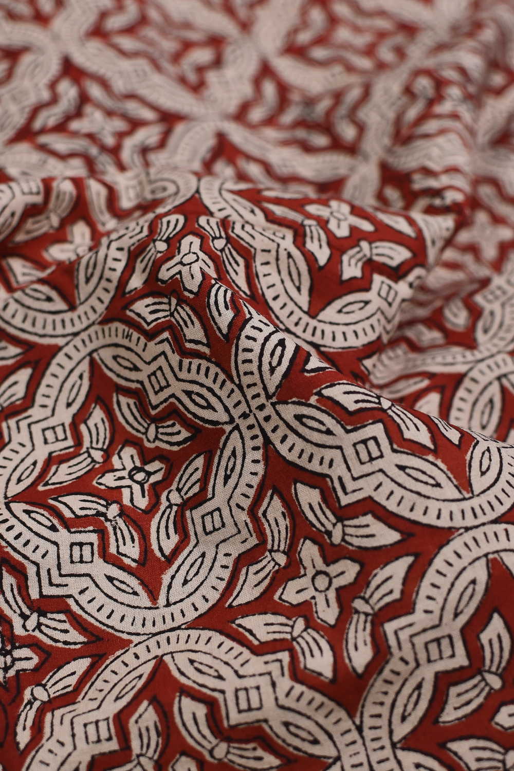 Geometric Motifs Bagru Cotton Fabric-0.55 m - Image 3