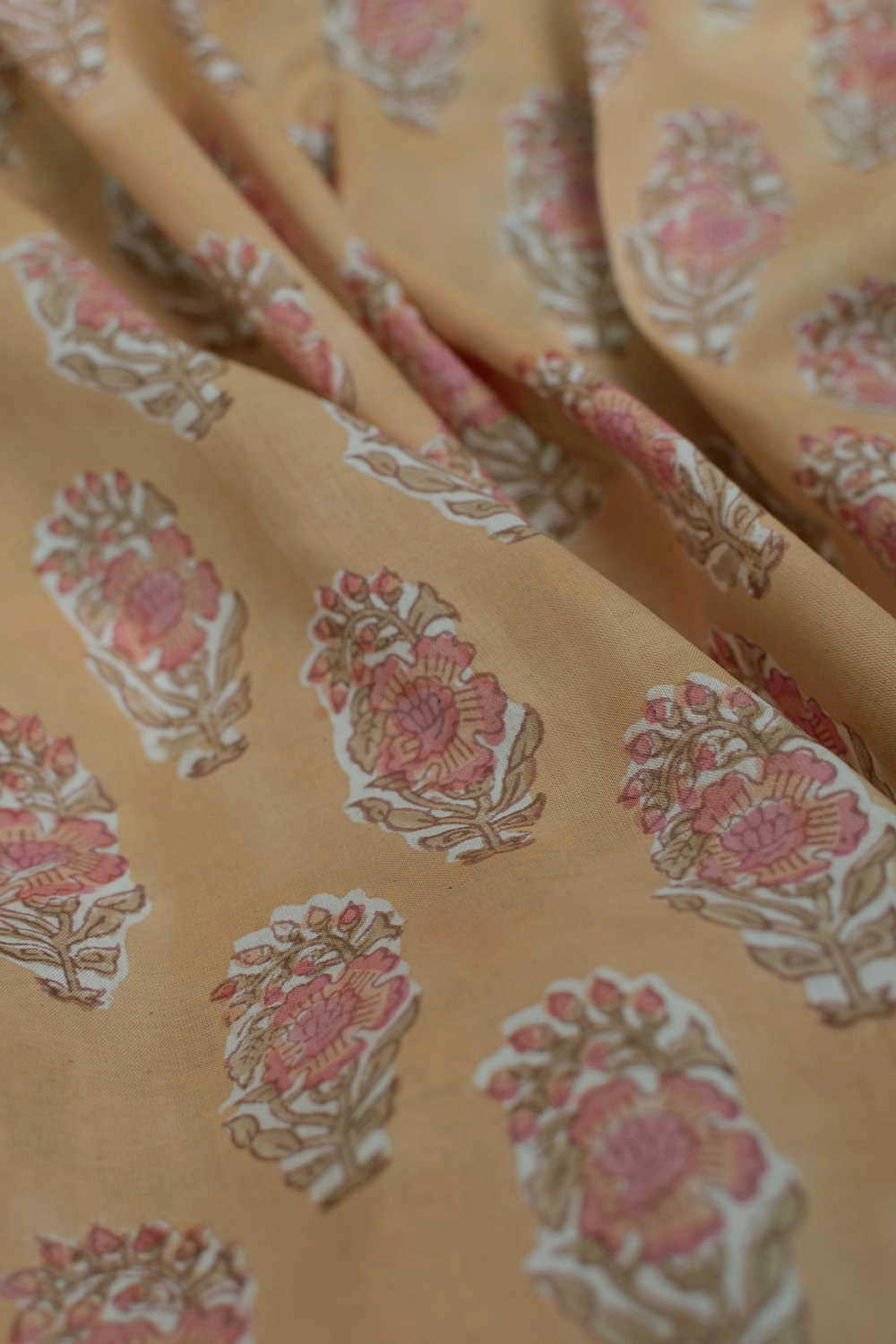Pink Florets Sanganeri Cotton Fabric - 1.1m - Image 2