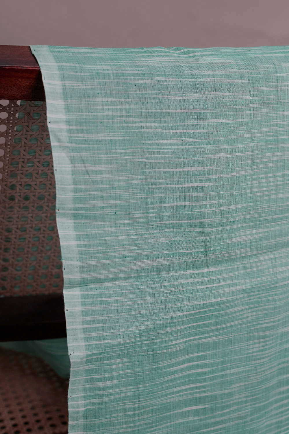 Irregular Stripe - Green Mangalagiri Cotton Fabric - 1.4m