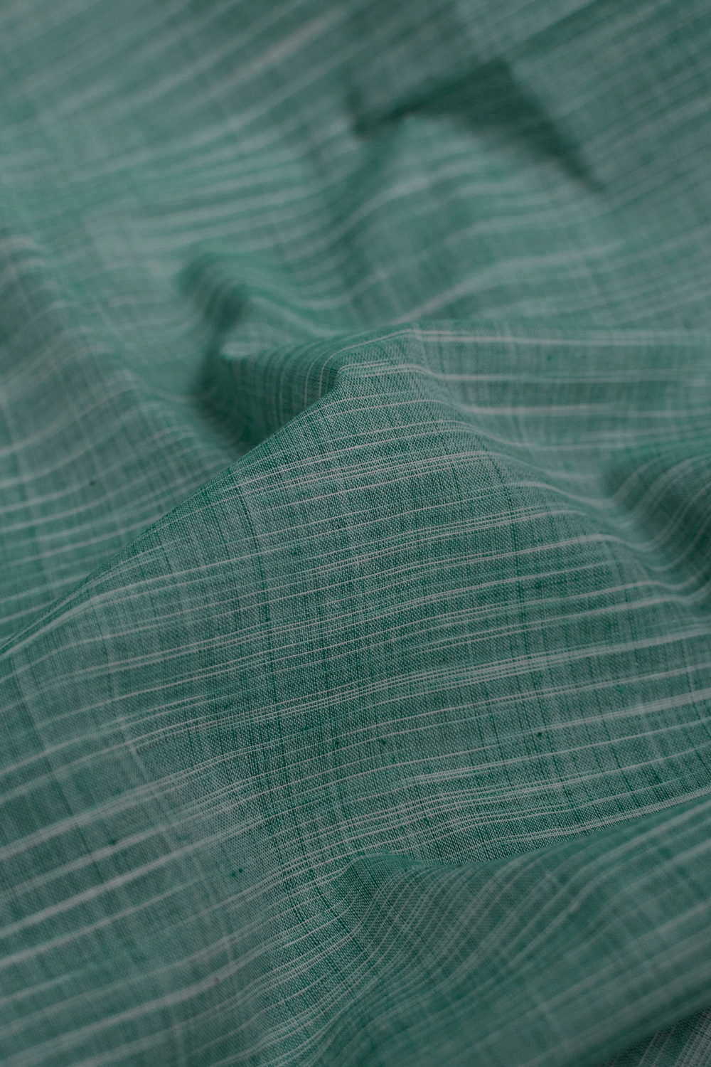 Irregular Stripe - Green Mangalagiri Cotton Fabric - 1.4m - Image 2