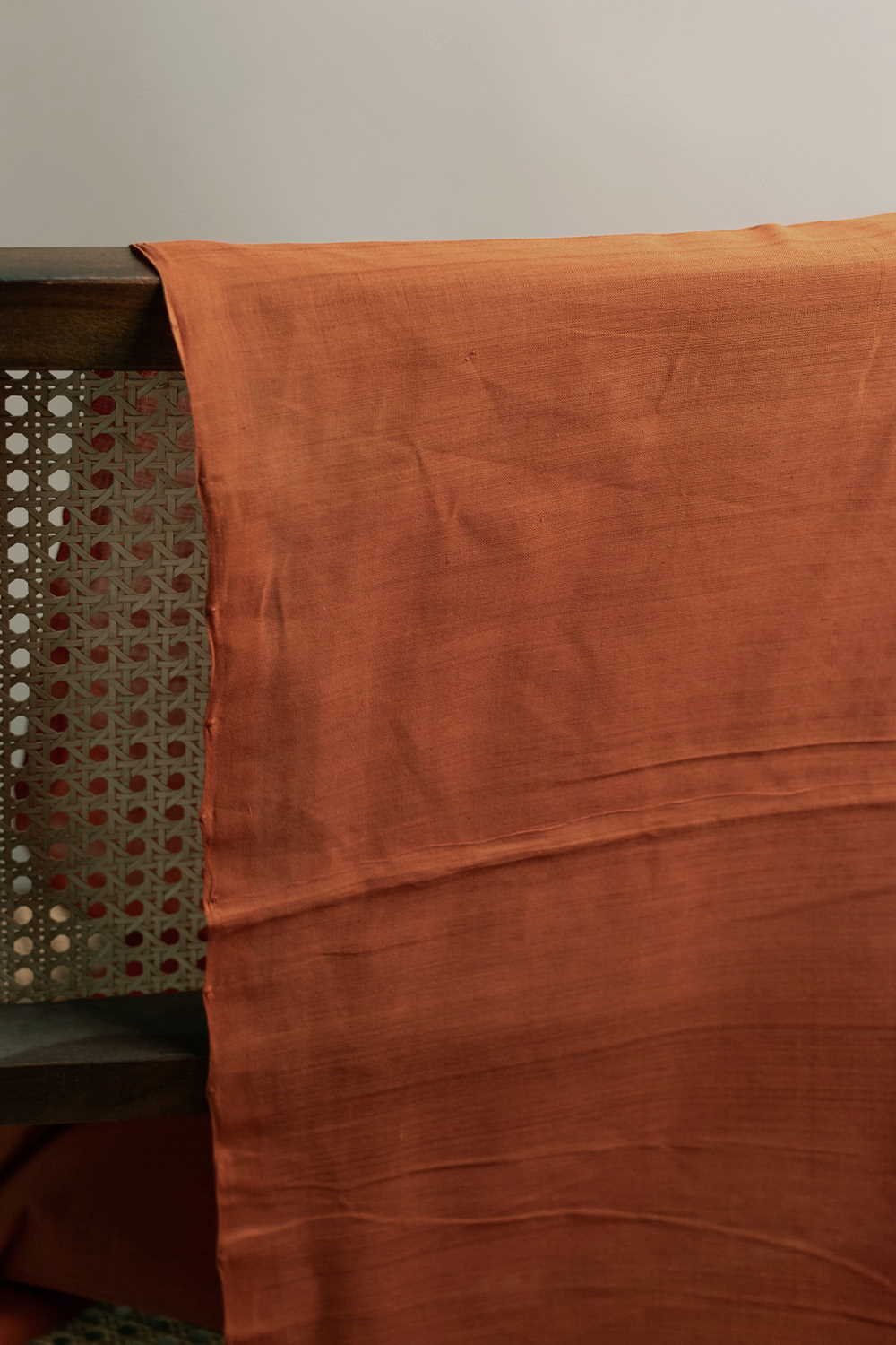 Darker Orange Mangalagiri Cotton Fabric - 1.3m - Image 3
