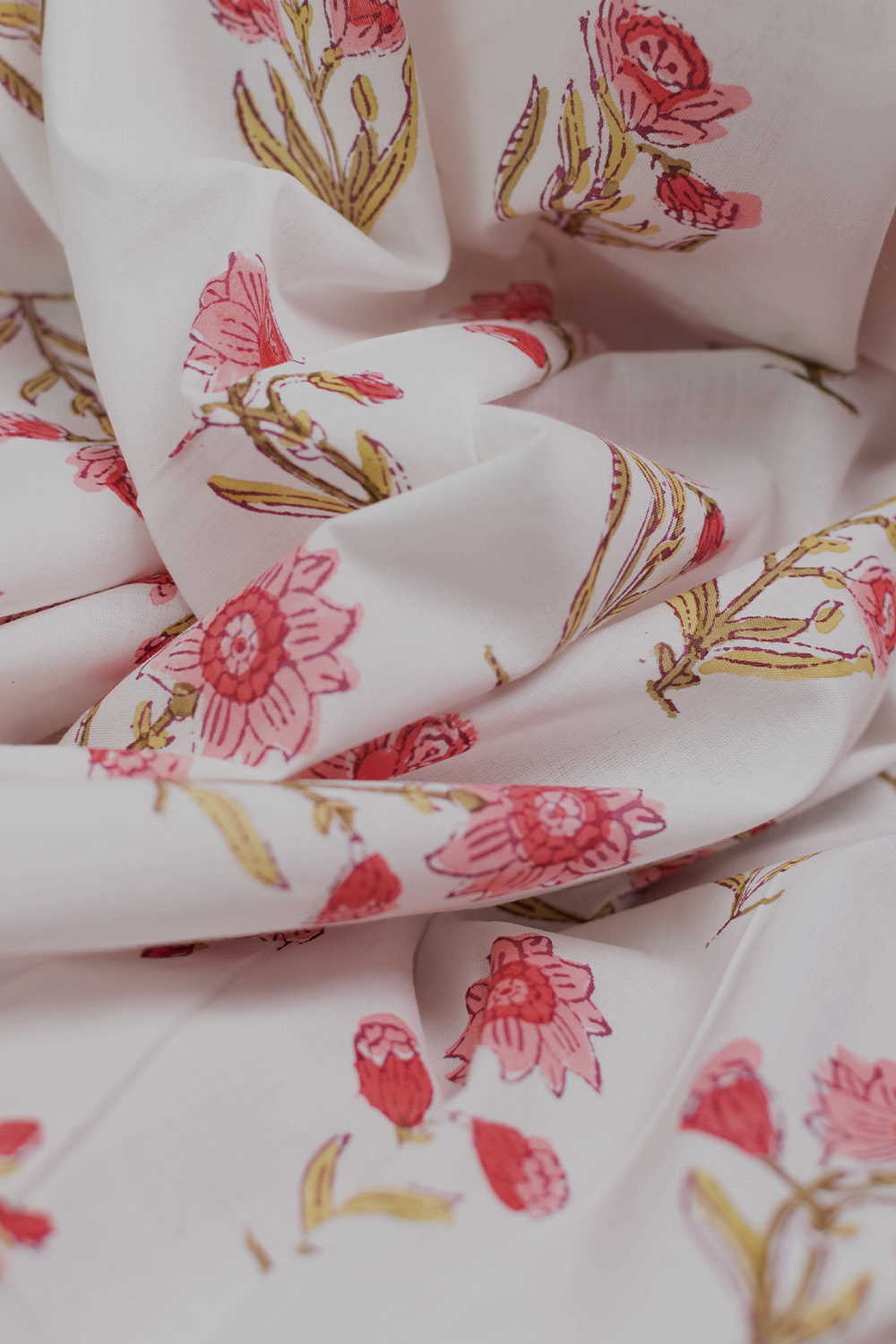 Prettiest Butta on Cream Sanganeri Cotton Fabric - 0.6m - Image 2