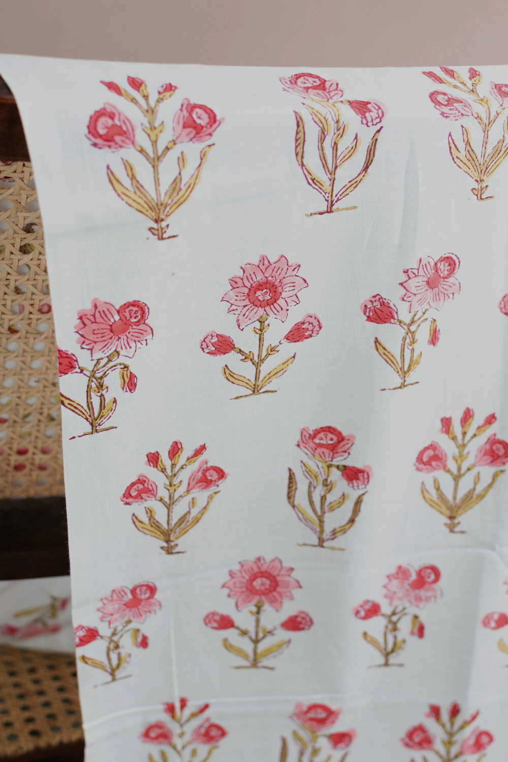 Prettiest Butta on Cream Sanganeri Cotton Fabric - 0.6m - Image 3