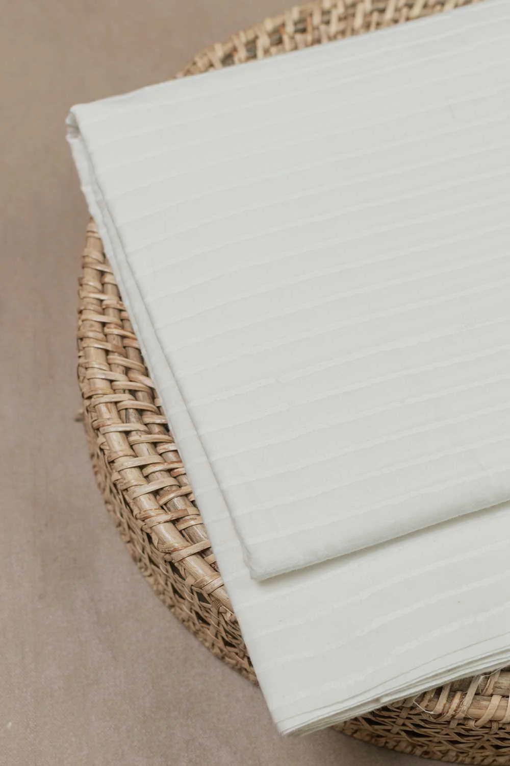 Stripes on Cream Sanganeri Cotton Fabric - 0.75m - Image 3