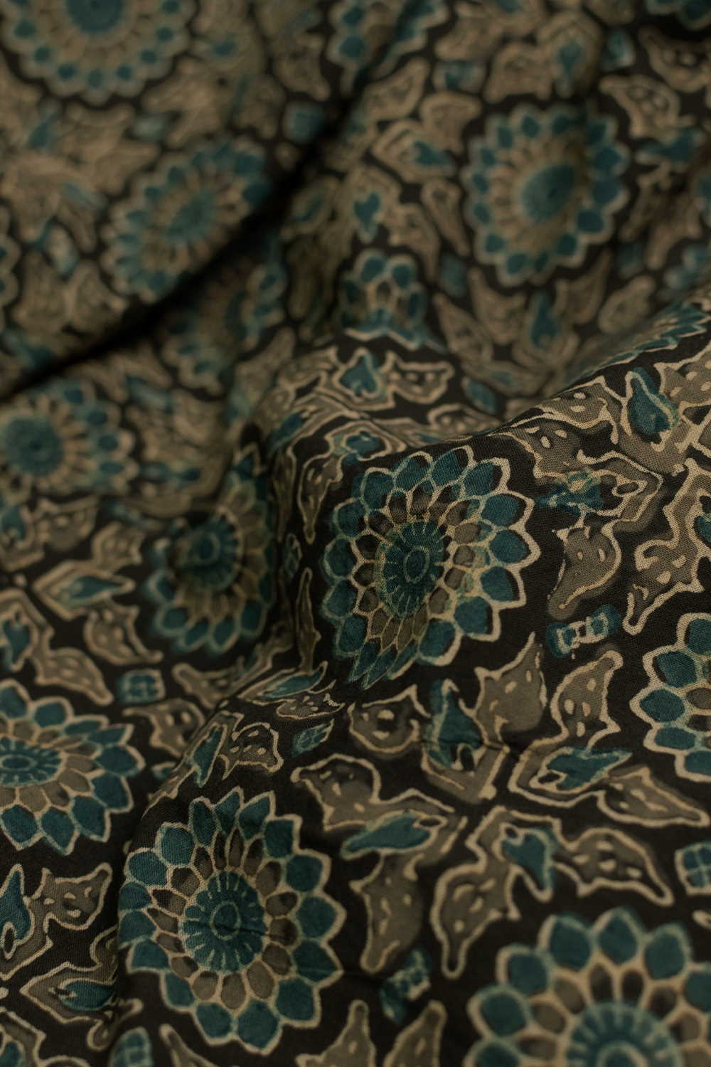 Circle Pattern Ajrak Cotton Fabric - 0.5m - Image 2