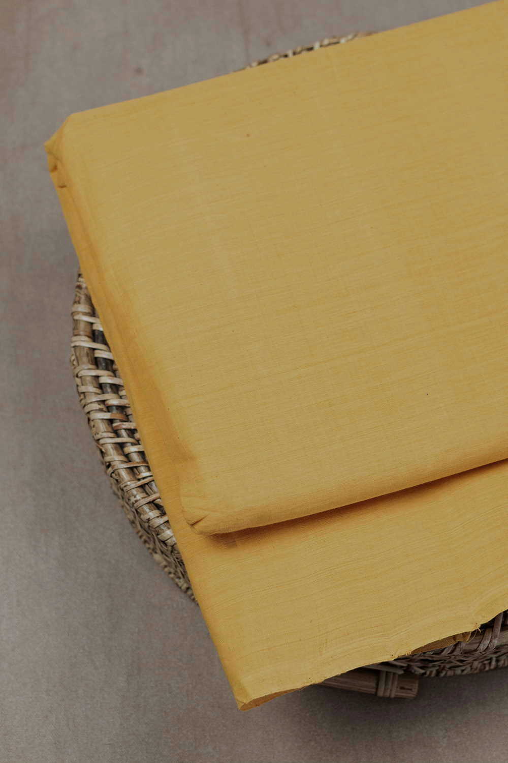 Tuscany Yellow Handwoven Mangalagiri Cotton Fabric - 0.5m