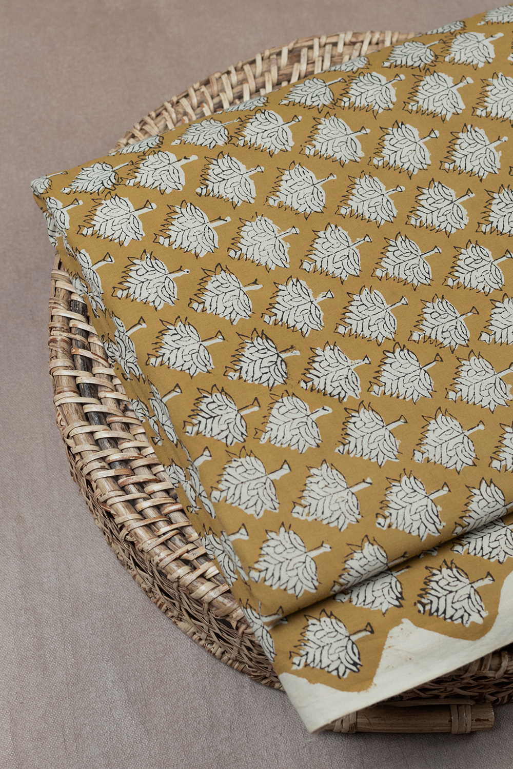 Butta - Yellow Sanganeri Cotton Fabric-1.7 m