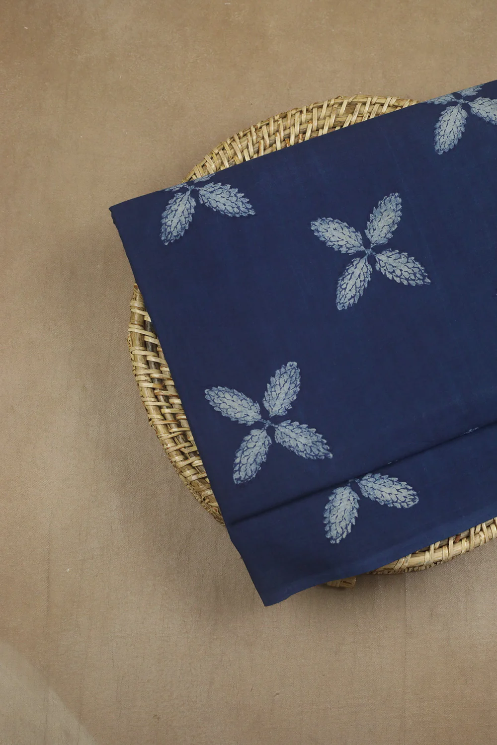 Indigo Akola Block Printed Cotton Fabric - 1m - Image 2