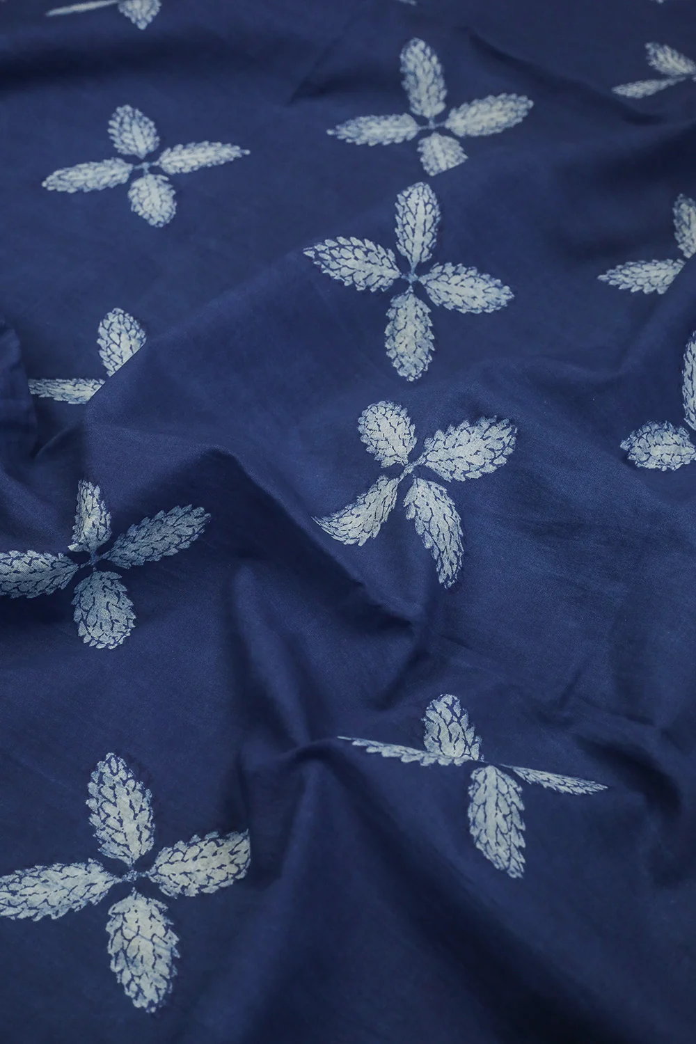 Indigo Akola Block Printed Cotton Fabric - 1m - Image 3