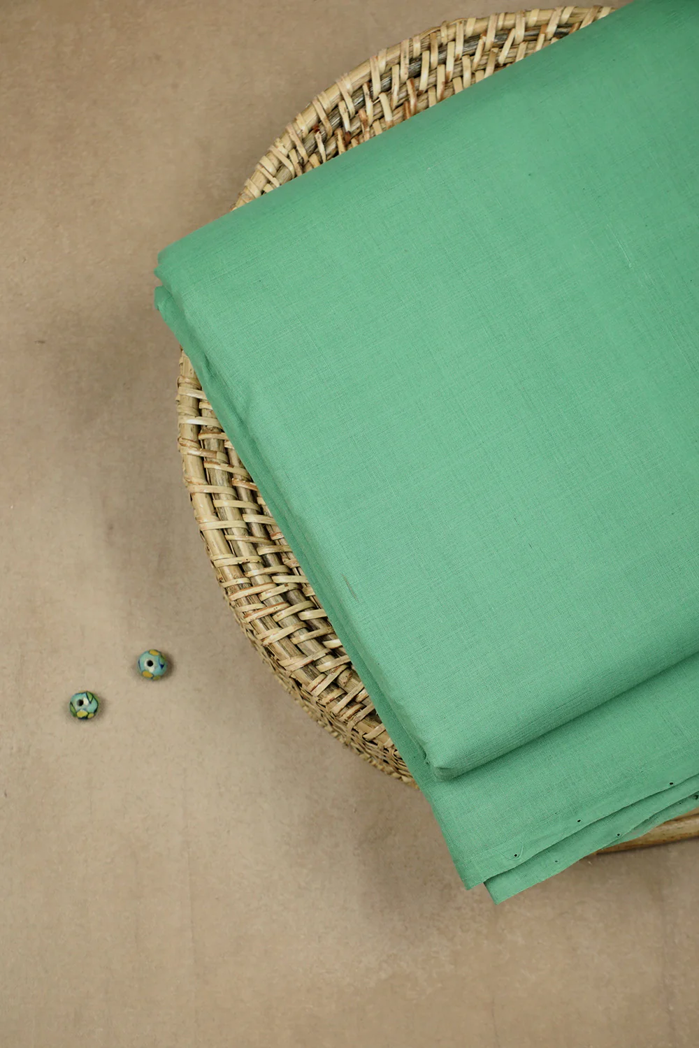 Seafoam Green Mangalagiri Cotton Fabric - 0.6m