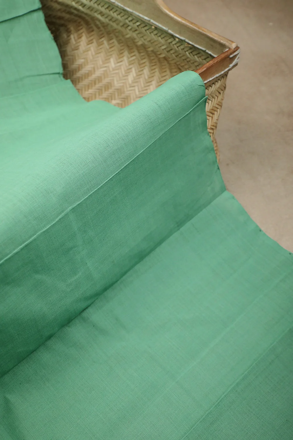 Seafoam Green Mangalagiri Cotton Fabric - 0.6m - Image 3