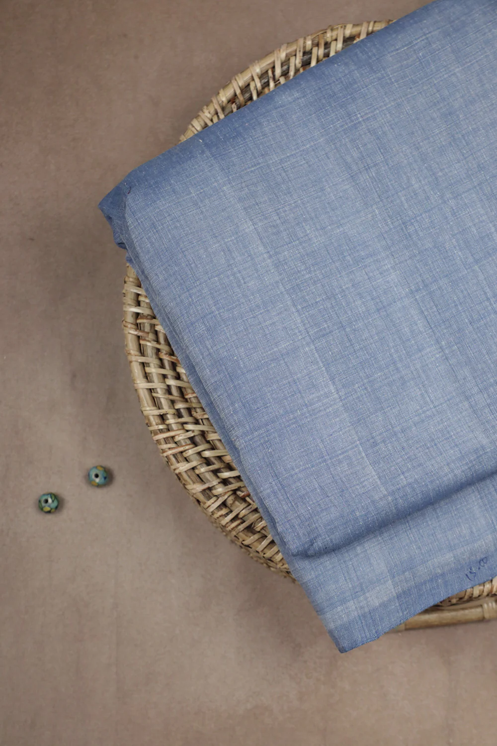 Dual Shaded Blue Mangalagiri Cotton Fabric-1.6 m