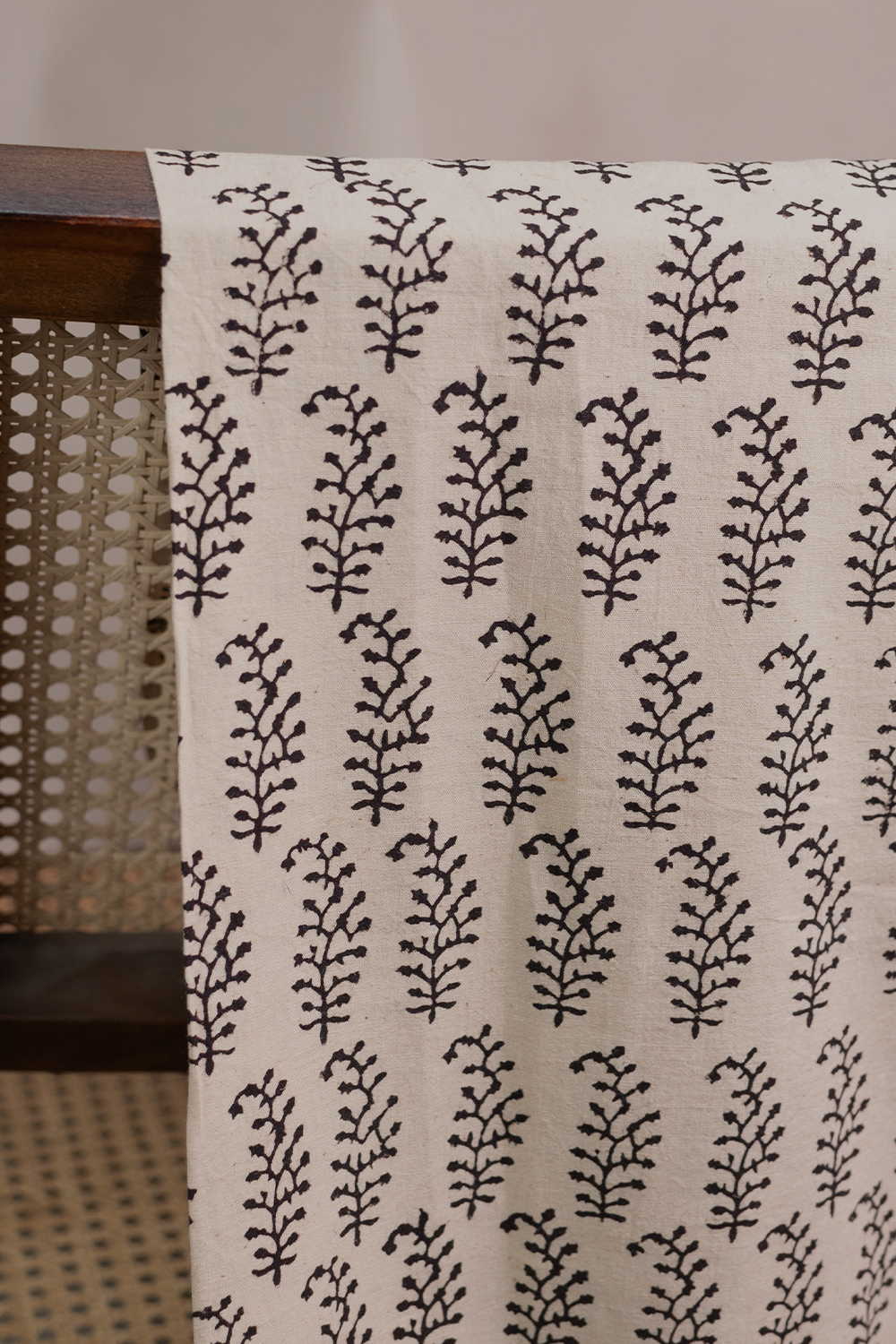 Cream with Motifs Ajrak Cotton Fabric - 0.6m