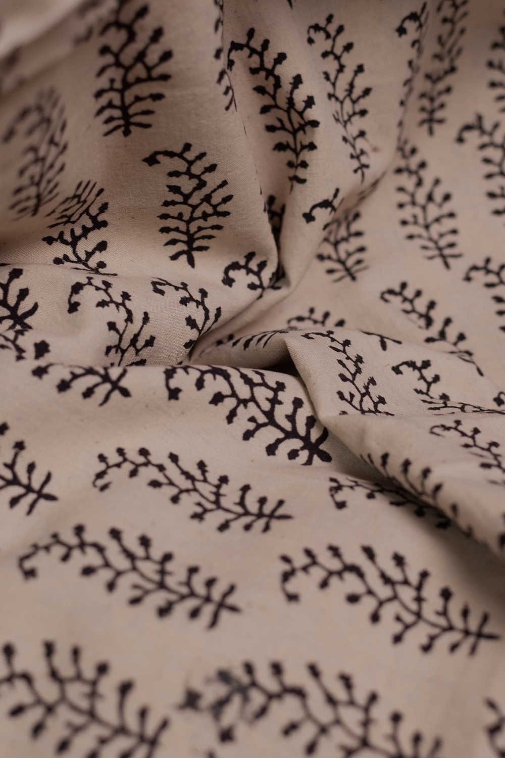 Cream with Motifs Ajrak Cotton Fabric - 0.6m - Image 2