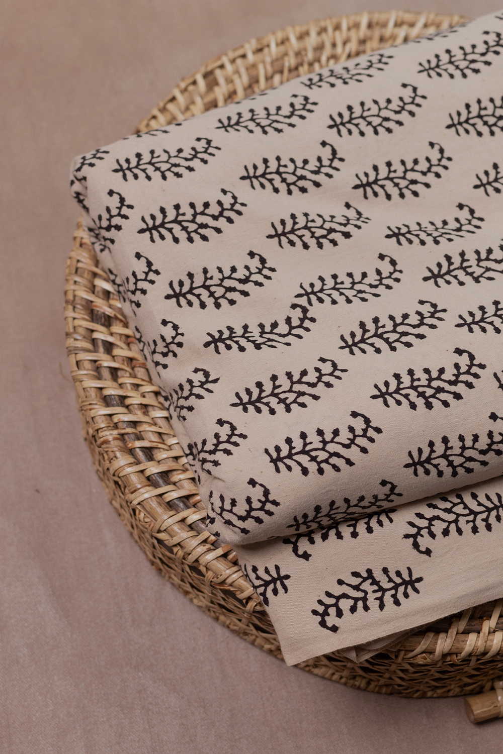 Cream with Motifs Ajrak Cotton Fabric - 0.6m - Image 3
