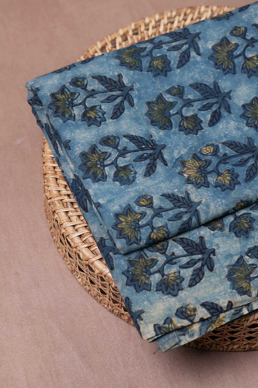 Floral Butta Dabu Cotton Fabric-1.75 m