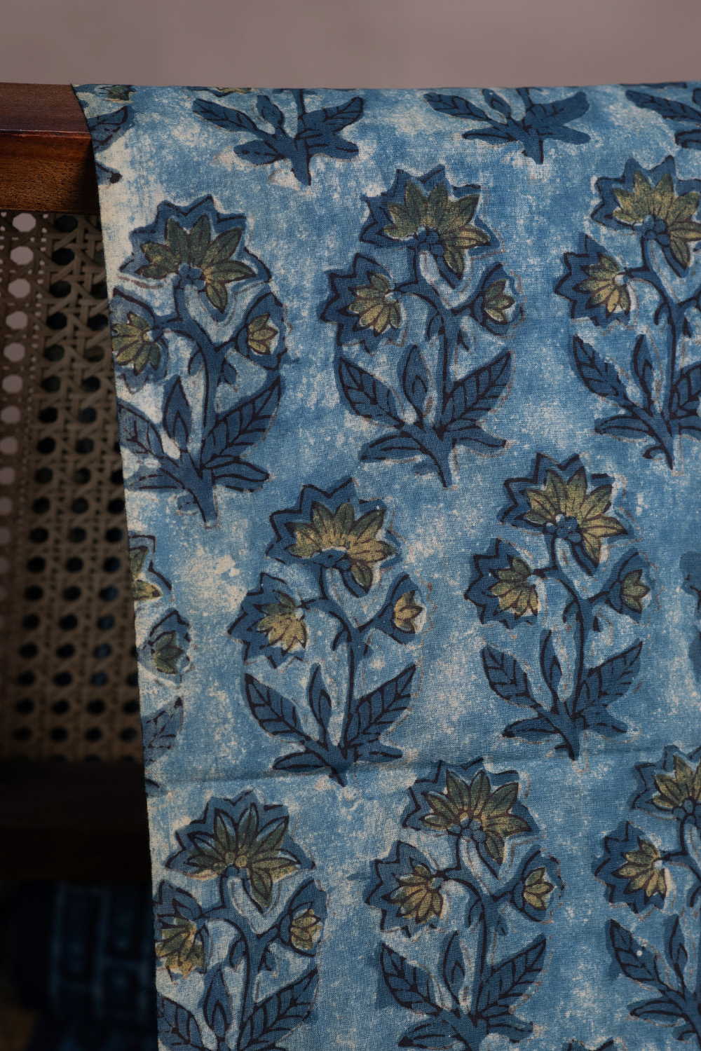 Floral Butta Dabu Cotton Fabric-1.75 m - Image 2