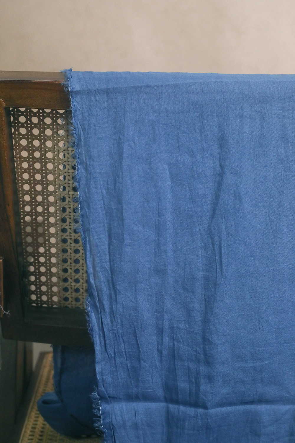 Blue Handwoven Mul Cotton Fabric - 1.6m - Image 2