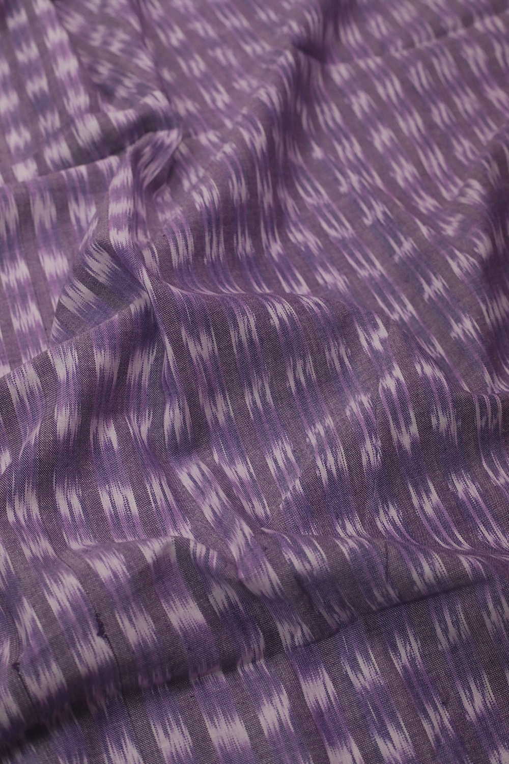 Cream Motifs on Purple Ikat Cotton Fabric - 0.5m - Image 3