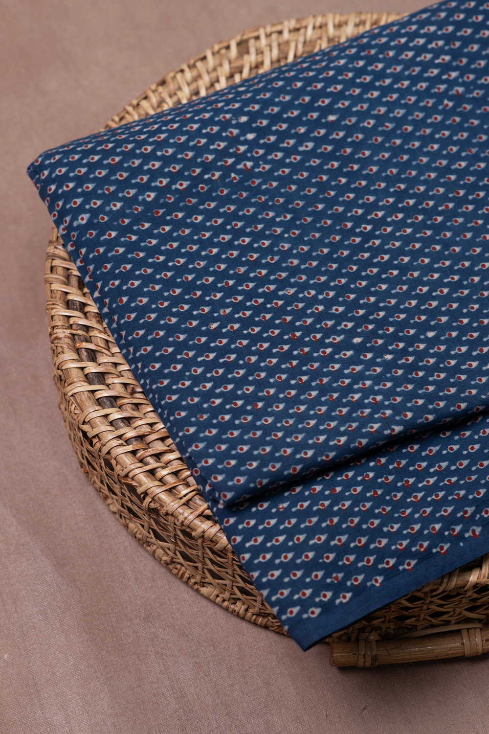 Mini Motifs - Indigo Ajrak Cotton Fabric - 1.55m